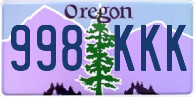 OR license plate 998KKK