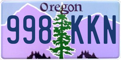 OR license plate 998KKN