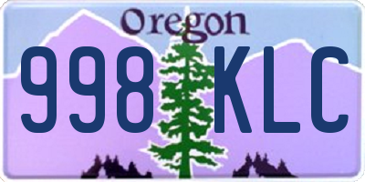 OR license plate 998KLC