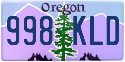 OR license plate 998KLD