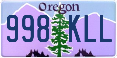 OR license plate 998KLL