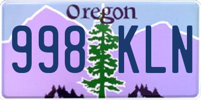 OR license plate 998KLN