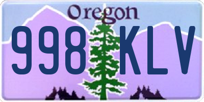 OR license plate 998KLV