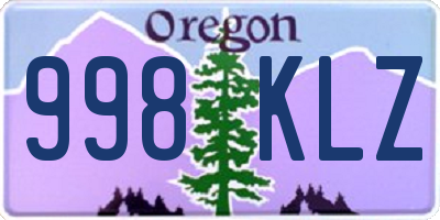 OR license plate 998KLZ