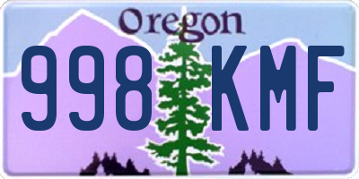 OR license plate 998KMF