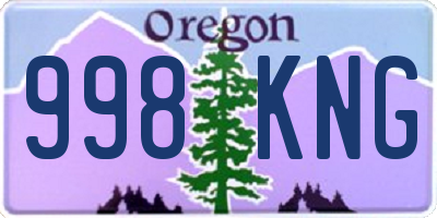 OR license plate 998KNG