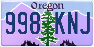 OR license plate 998KNJ