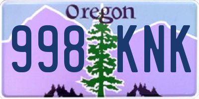 OR license plate 998KNK