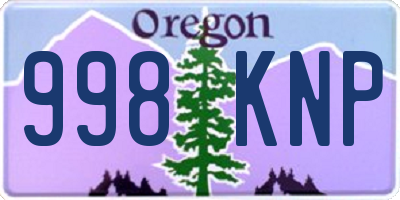 OR license plate 998KNP