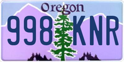 OR license plate 998KNR
