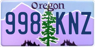 OR license plate 998KNZ