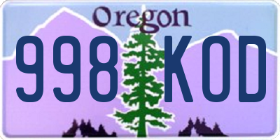 OR license plate 998KOD