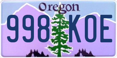 OR license plate 998KOE