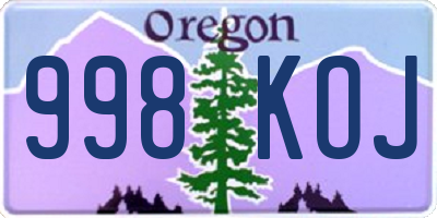 OR license plate 998KOJ