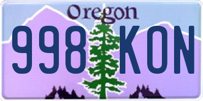 OR license plate 998KON