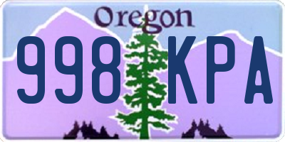 OR license plate 998KPA