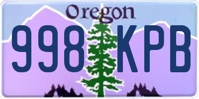OR license plate 998KPB