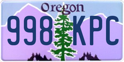 OR license plate 998KPC