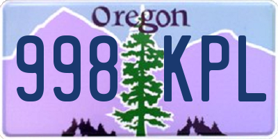 OR license plate 998KPL