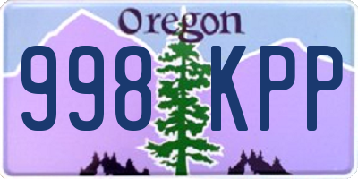 OR license plate 998KPP