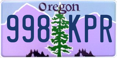 OR license plate 998KPR