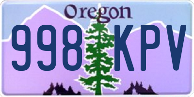 OR license plate 998KPV