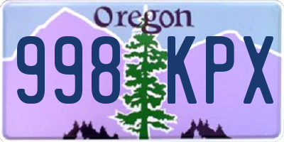 OR license plate 998KPX