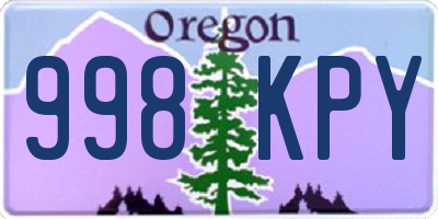 OR license plate 998KPY