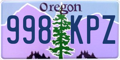 OR license plate 998KPZ