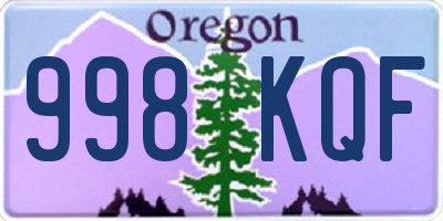 OR license plate 998KQF