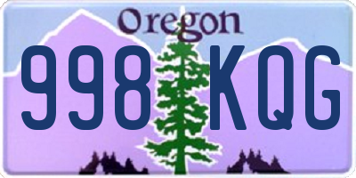 OR license plate 998KQG