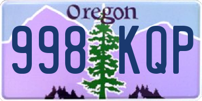 OR license plate 998KQP