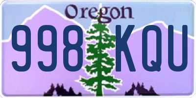 OR license plate 998KQU