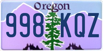 OR license plate 998KQZ