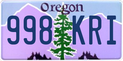 OR license plate 998KRI