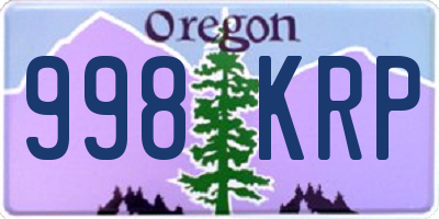 OR license plate 998KRP