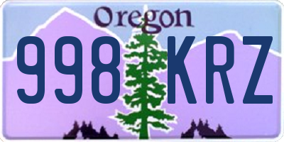 OR license plate 998KRZ