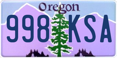 OR license plate 998KSA