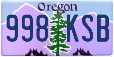 OR license plate 998KSB