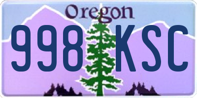 OR license plate 998KSC