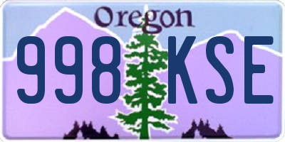 OR license plate 998KSE