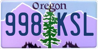 OR license plate 998KSL