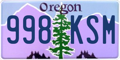 OR license plate 998KSM