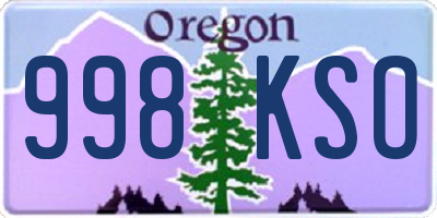 OR license plate 998KSO