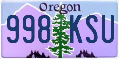 OR license plate 998KSU