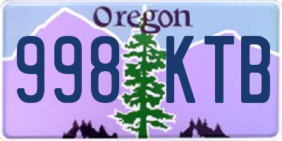 OR license plate 998KTB
