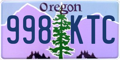 OR license plate 998KTC