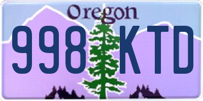 OR license plate 998KTD