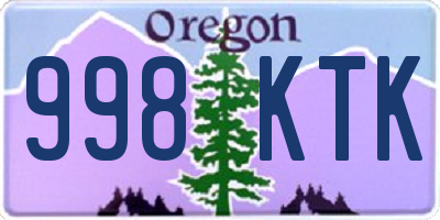 OR license plate 998KTK