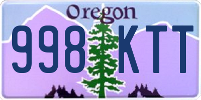 OR license plate 998KTT